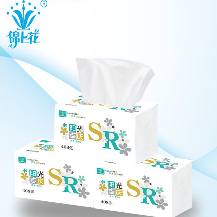 3層軟包餐巾衛(wèi)生紙18包 錦上花抽紙 三層加厚一張搞定