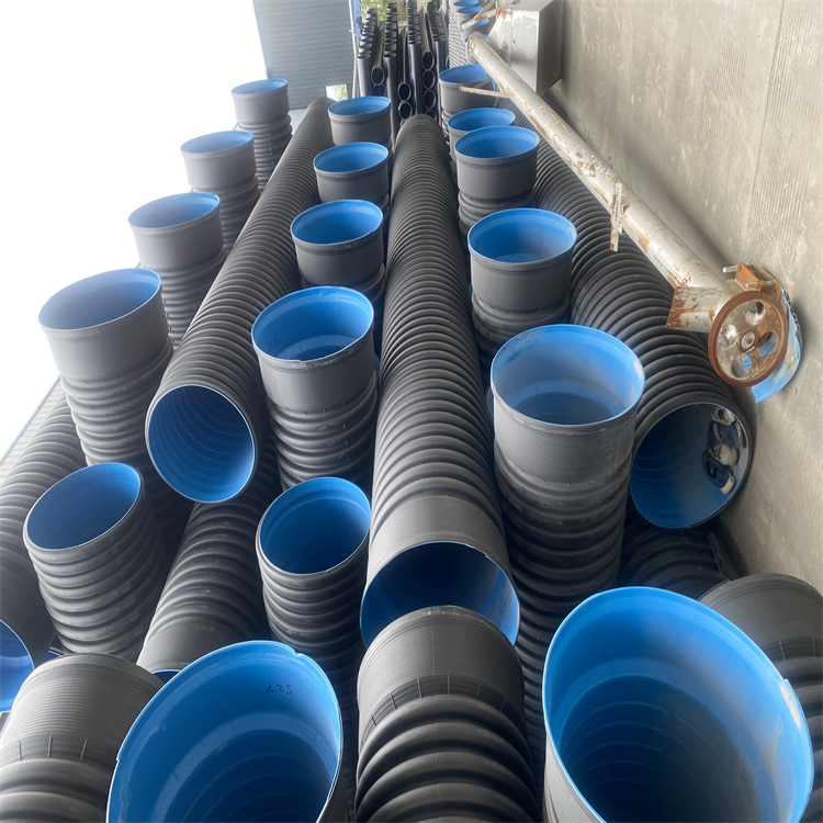 HDPE雙壁波紋管 黑色雨水排污管 大口徑HDPE雙壁波紋管pe排污管排水管