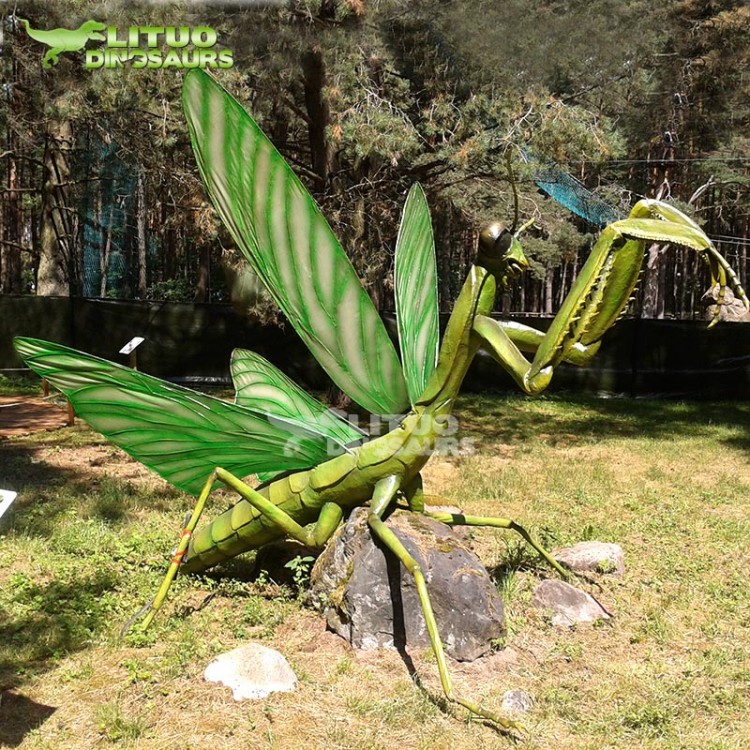 暖場活動仿真昆蟲模型 電動仿生螳螂擺件 創(chuàng)意定制 團隊安裝