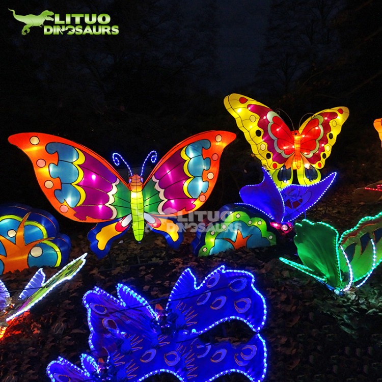 公園夜游燈光造型 草坪LED蝴蝶燈 蜻蜓裝飾彩燈廠家--力拓景觀