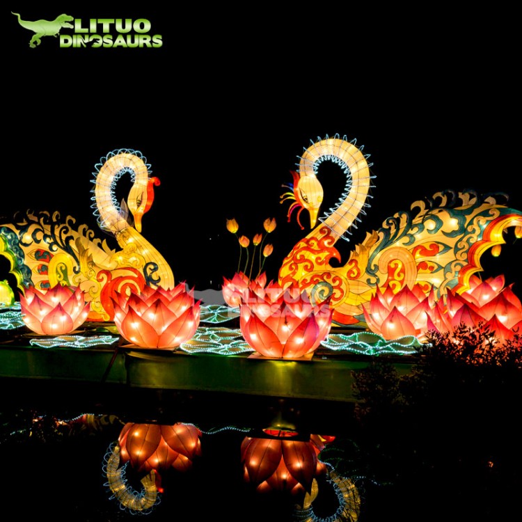 街景亮化策劃設(shè)計(jì)迎春燈飾中秋國(guó)慶裝飾彩花燈展天鵝主題彩燈