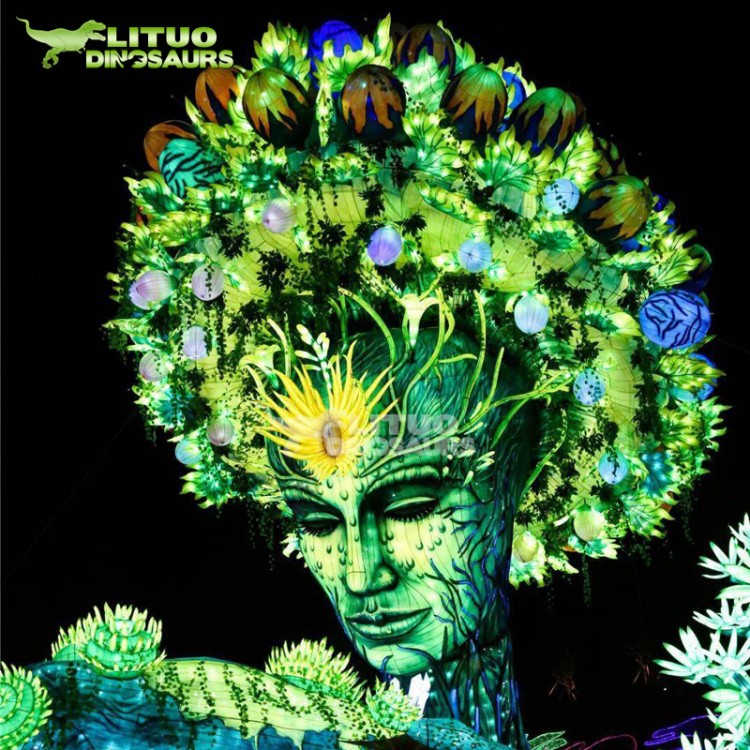 春節(jié)彩燈花燈制作廠家 中秋大型燈會(huì)生命之樹綠色定做-力拓