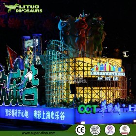 自貢大型燈會(huì)國潮人物花燈春節(jié)不夜城亮化卡通造型彩燈新中式廠家