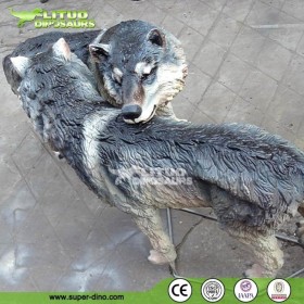 大型玻璃鋼狼擺件動(dòng)物模型定制 電動(dòng)來(lái)圖設(shè)計(jì)  博物館展覽景區(qū)