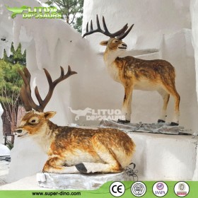 電動(dòng)來圖  設(shè)計(jì)  博物館展覽景區(qū)擺件動(dòng)物模型  大型仿真麋鹿定制