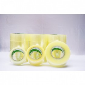 暖輝廠家直銷透明膠批發(fā)定制透明膠帶3.8cm寬封箱帶 透明膠米黃色膠帶 封口包裝膠帶