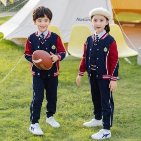 英倫風(fēng)春秋運動服校服套裝幼兒園園服定制