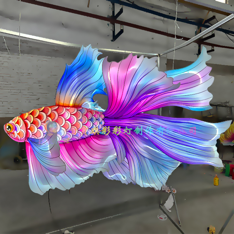 斗魚彩燈動(dòng)物主題花燈定制 室外公園廣場景觀 制作燈會(huì)展覽方案