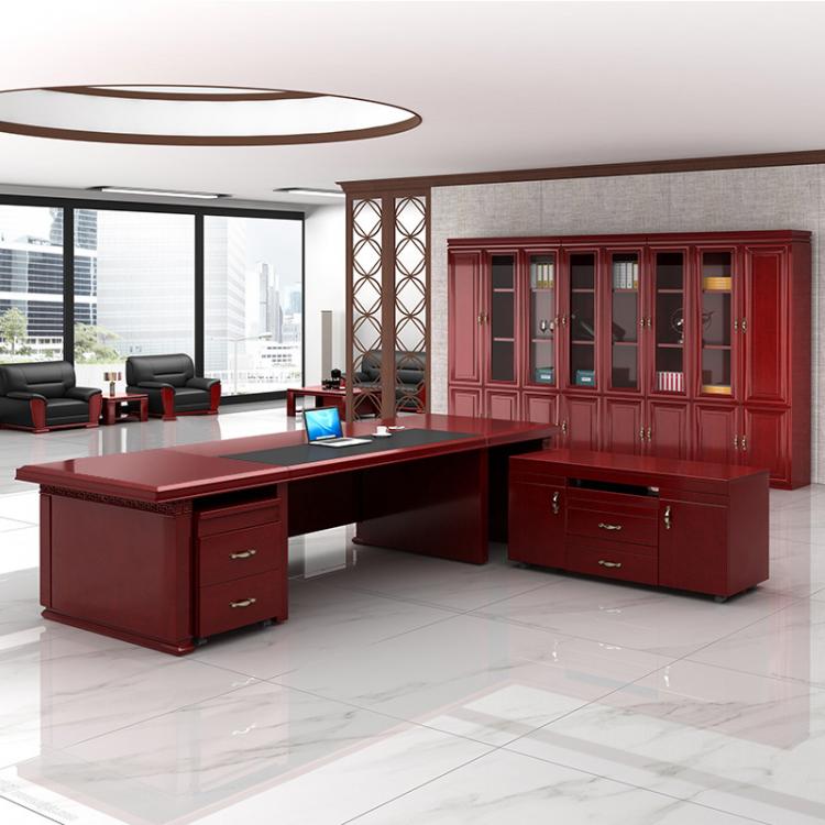 廠家直銷現(xiàn)貨烤漆大班臺老板桌椅實(shí)木皮總裁桌簡約經(jīng)理主管辦公桌