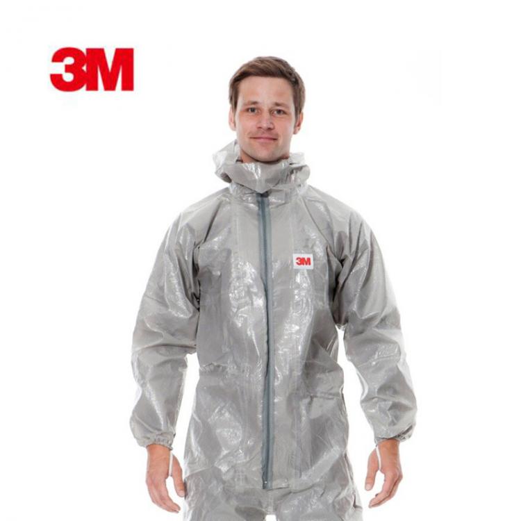 3M4570防護(hù)服防粉塵防靜電連體工作服有害化學(xué)品噴淋防化服