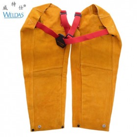 威特仕44-2022牛皮袖套金黃色皮手袖電焊手袖加長隔熱防護袖套