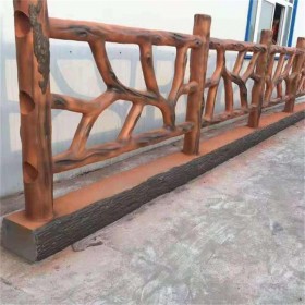供應(yīng)市政水泥仿木防護欄 公園仿石圍欄 景區(qū)橋梁河道路鋼筋欄桿 戶外柵欄批發(fā)
