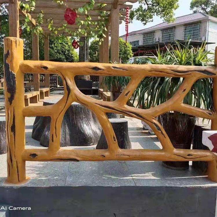 園林景觀 仿木仿樹皮樁護(hù)欄 廠家定制 水泥仿木樁圍欄 宏泰來