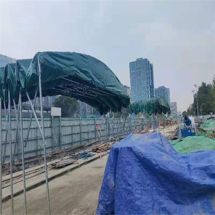 成都可滑動(dòng)遮陽(yáng)蓬推拉雨棚 鋼結(jié)構(gòu)活動(dòng)雨棚 推拉遮陽(yáng)雨棚 阻燃布制作