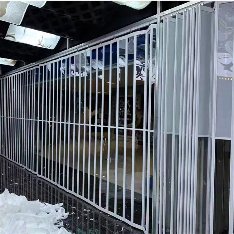 定制鋁合金水晶折疊門(mén)推拉移動(dòng)弧形隱形折疊門(mén)商場(chǎng)酒店