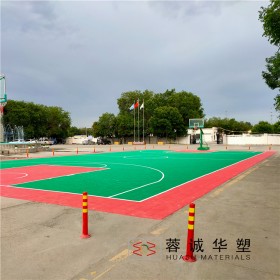 新疆硅pu籃球場造價 丙烯酸籃球場施工 塑膠籃球場廠家價格