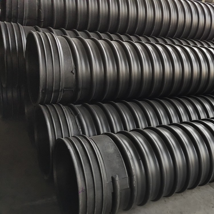 hdpe鋼帶增強聚乙烯螺旋波紋管 大口徑鋼帶管 黑色螺紋排污管