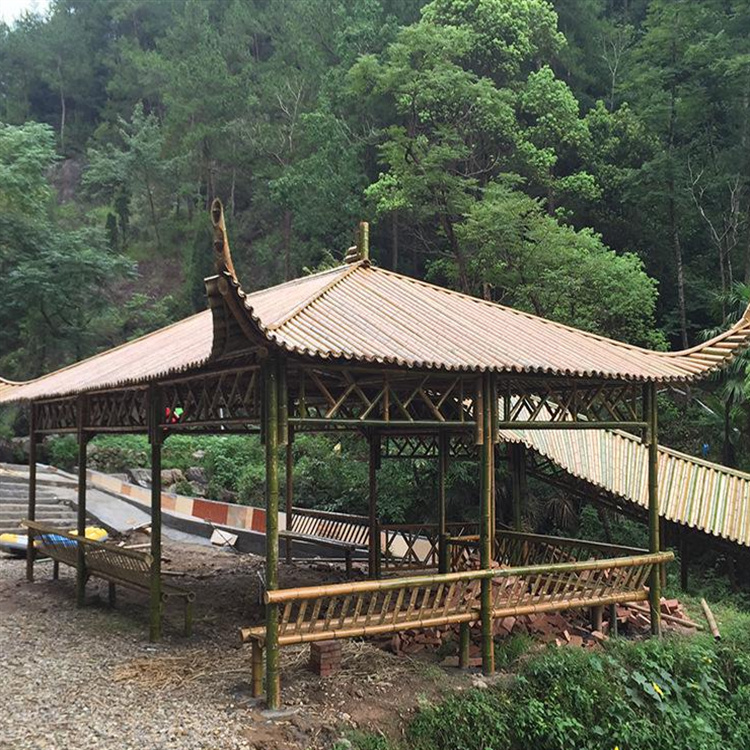專業(yè)定制竹長廊 景區(qū)涼亭廠家 納涼竹長廊