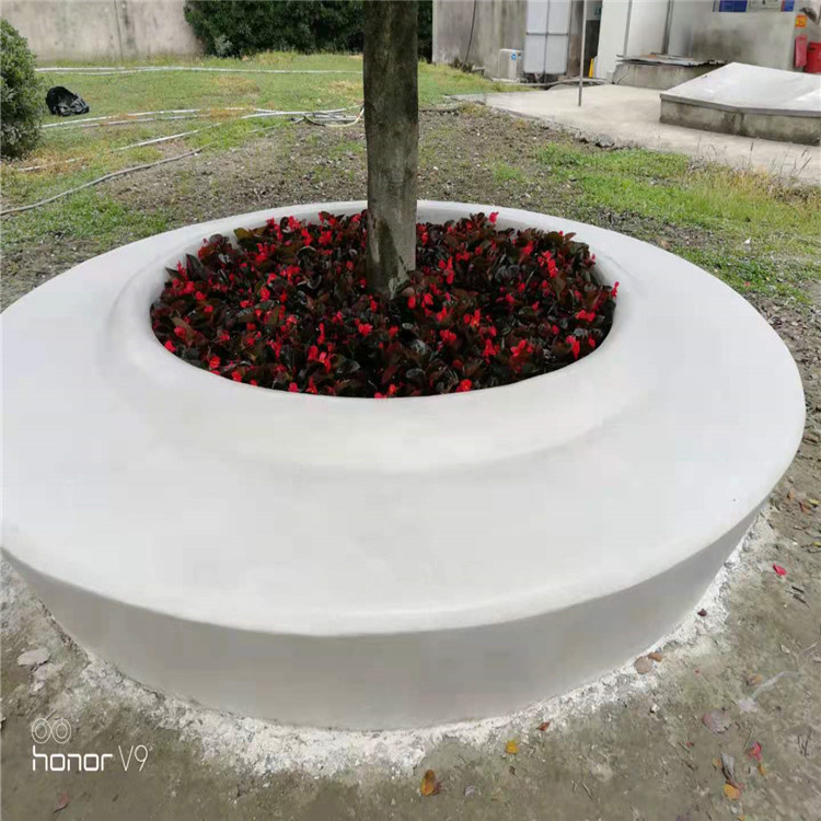 定制聚砼石GRC園林景觀UHPC清水混凝土水磨石坐凳無(wú)機(jī)磨石樹池坐凳花池