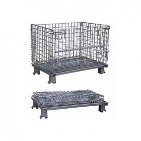 倉(cāng)儲(chǔ)籠 金屬網(wǎng)格折疊儲(chǔ)存籠 鐵框置物框 可推拉物流周轉(zhuǎn)車