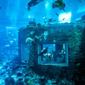 戲浪別墅酒店魚缸設計定做觀賞風水大魚缸定制 亞克力魚缸定做廠