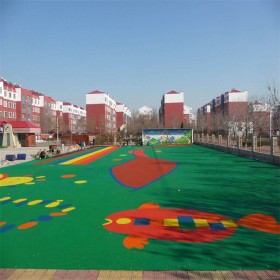 勝飛康體幼兒園塑膠地坪廠(chǎng)家 提供優(yōu)質(zhì)幼兒園地面材料 適用于幼兒園室外塑膠地面 幼兒園室內(nèi)塑膠地面