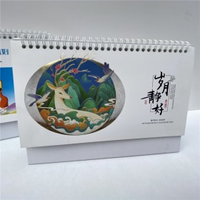 昇華印務定制精裝版燙銀260*190mm 臺歷 工業(yè)灰板紙底座材質