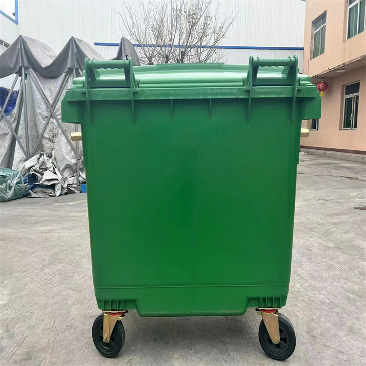 660L環(huán)衛(wèi)垃圾移動(dòng)車(chē) 大容量大號(hào)加厚手推四輪移動(dòng)塑料垃 圾車(chē)