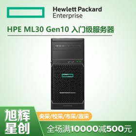 惠普（HP）HPE ML30GEN10塔式服務器主機(替代ML30 GEN9)4個LFF熱插拔硬盤位 至強E-2224四核3.4G CPU主機 8G內(nèi)存+1塊2TB硬盤