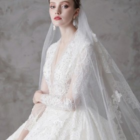 長袖婚紗 冬季婚禮婚紗 婚紗冬季新款 成都婚紗店  租婚紗大概價格 租賃婚紗套餐價目表 復古長袖蕾絲婚紗