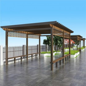 鋁合金葡萄架戶外庭院設計別墅花園防腐木天臺涼亭花架陽臺遮雨棚