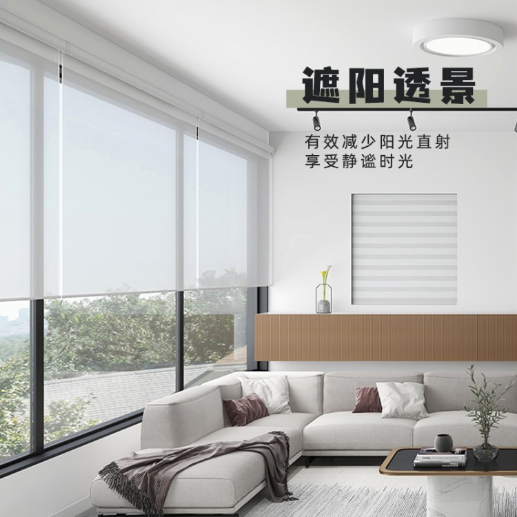 辦公室卷簾 工程面料 加厚遮光卷簾 遮陽隔熱可印畫 手動(dòng)電動(dòng)控制 窗簾批發(fā) 成都窗簾廠家