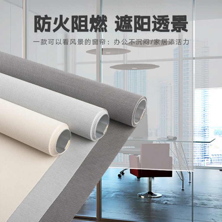 卷簾窗簾 辦公室陽臺(tái)衛(wèi)生間遮光遮陽升降拉式手簾 陽光面料遮光 廠家直銷 罩殼式灰色