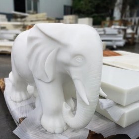 供應(yīng)漢白玉石雕大象 一對(duì) 適用于酒店別墅公司門口 可定制