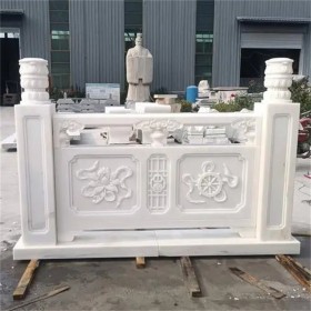 公園漢白玉雕刻圍欄 耐磨 防腐蝕 可來(lái)圖定制