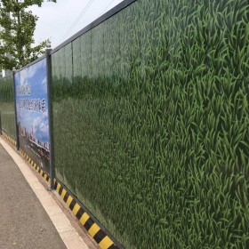 市政臨時圍擋 彩鋼施工圍欄 小草綠工地圍欄