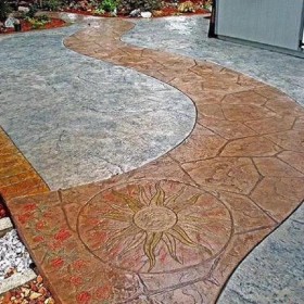 彩色混凝土壓膜 水泥壓花地面 藝術(shù)壓花地坪材料 廠家批發(fā)價格